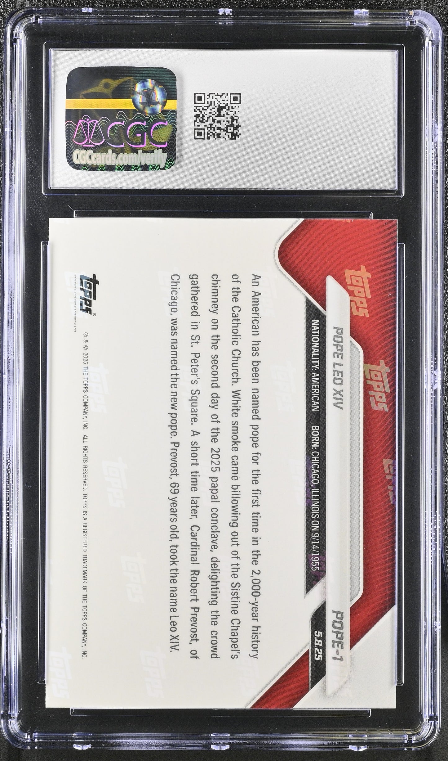 2025 Topps Now #POPE-1 CGC 10