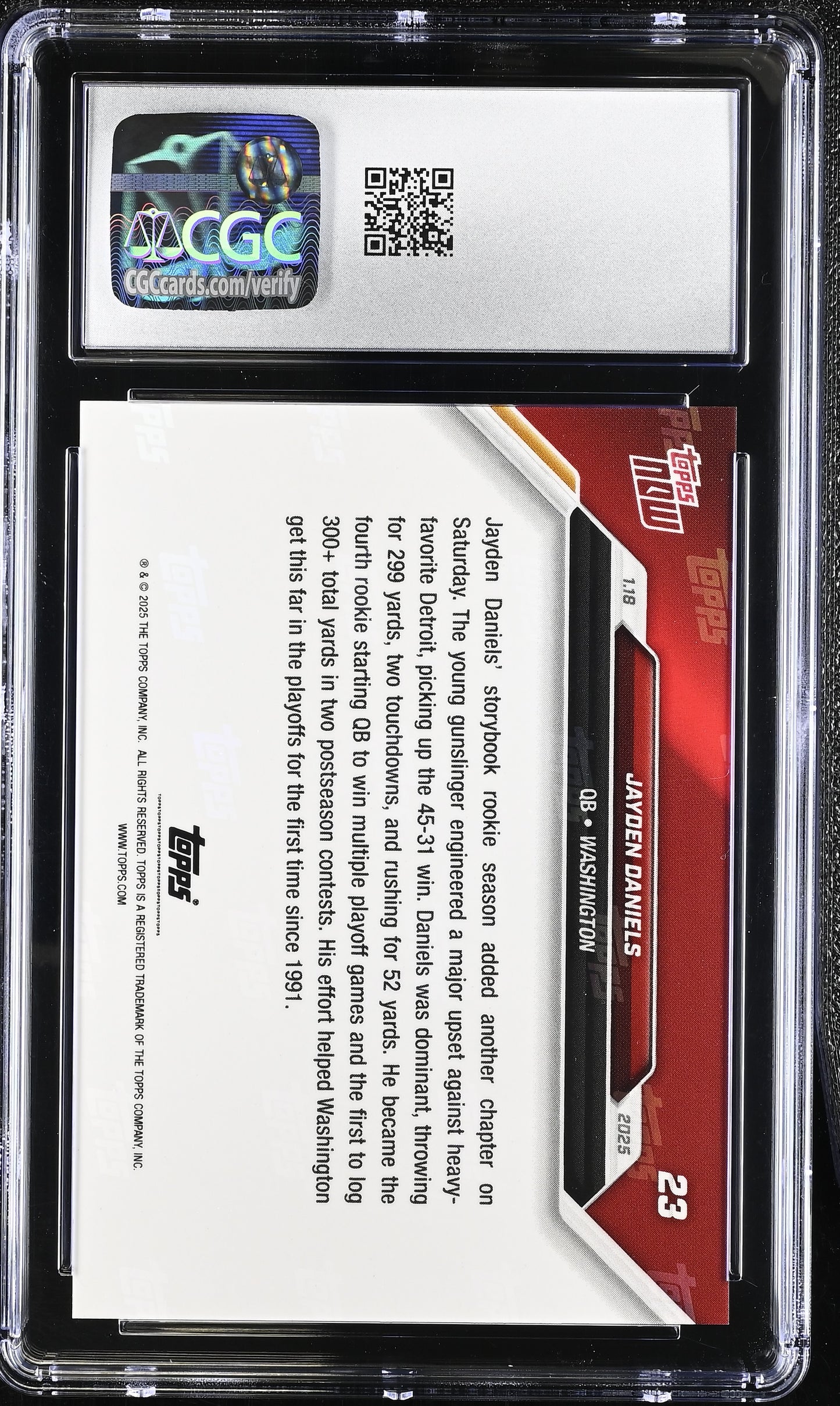 2025 Topps Now Jayden Daniels #23 CGC 9