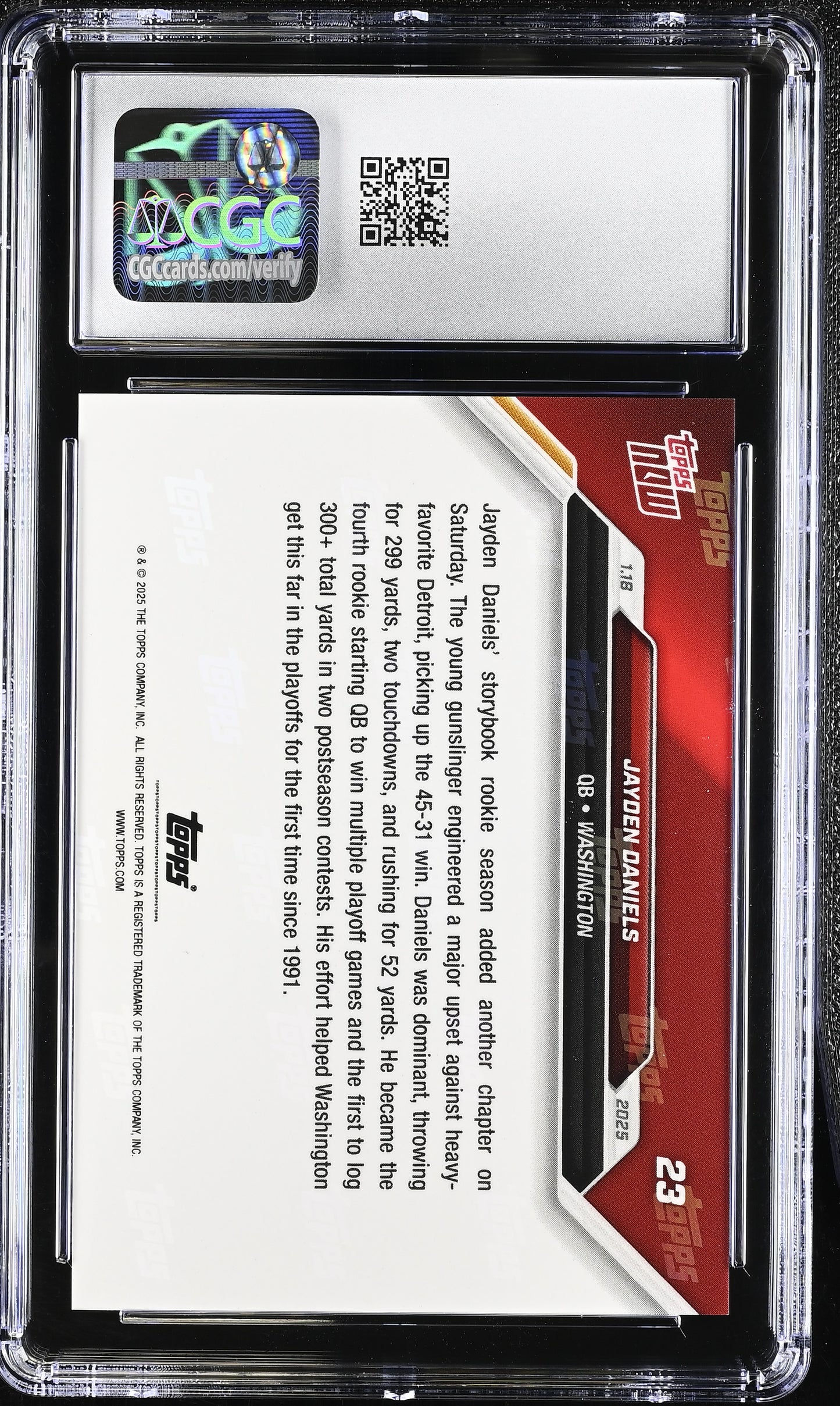2025 Topps Now Jayden Daniels #23 CGC 10