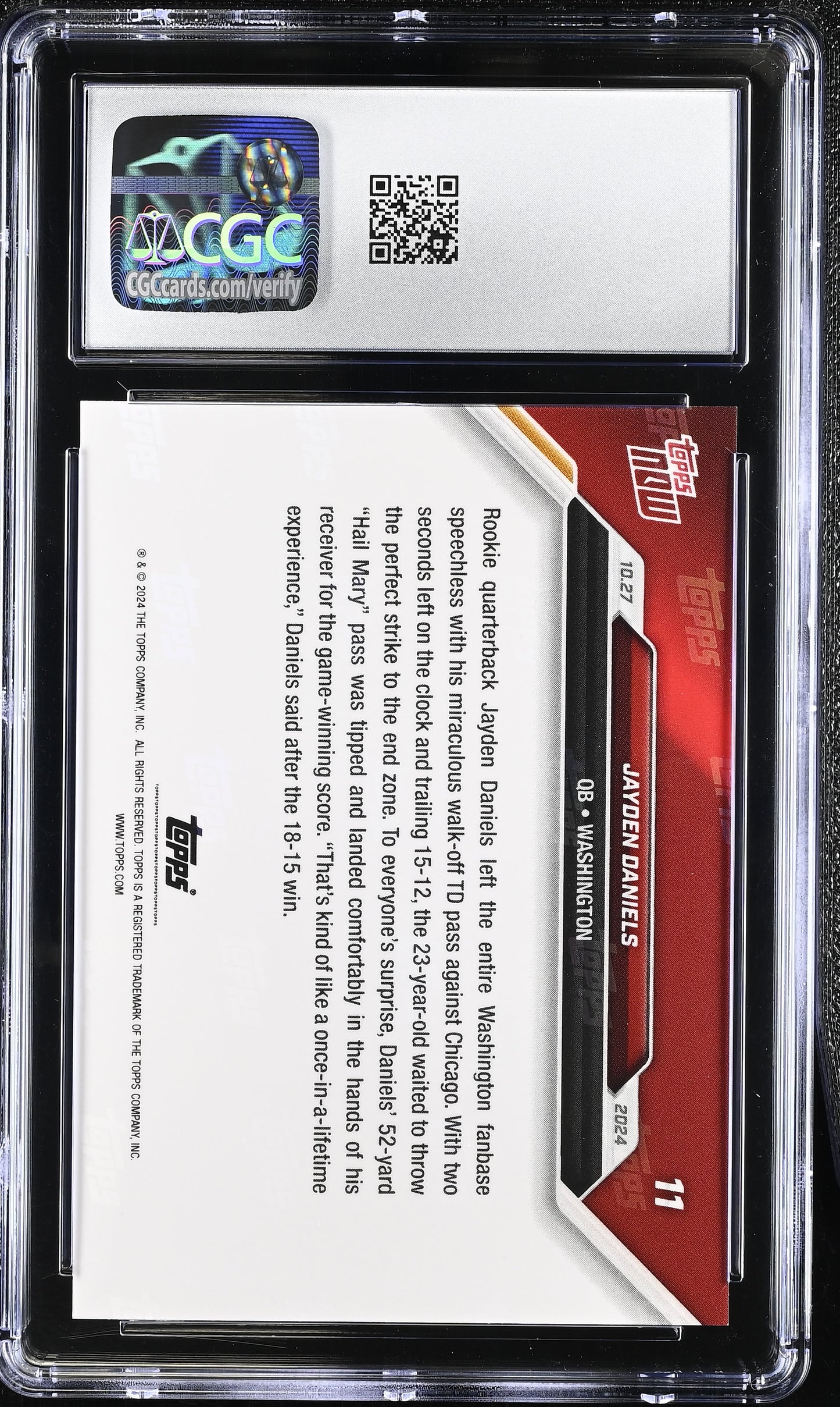 2024 Topps Now Jayden Daniels #11 CGC 10