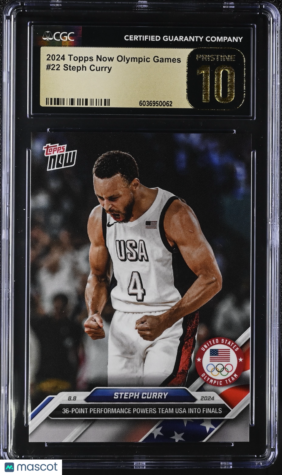 2024 Topps Now Olympic Games #22 CGC Black Label Pristine 10
