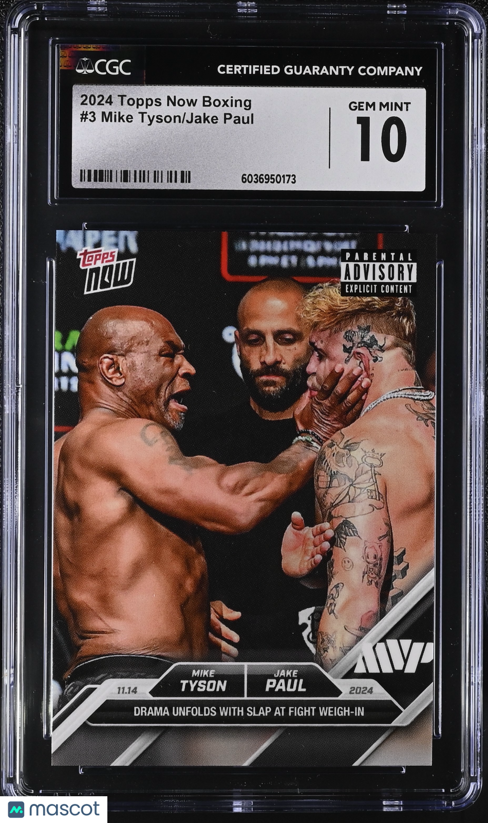 2024 Topps Now Boxing Mike Tyson/Jake Paul #3 CGC 10