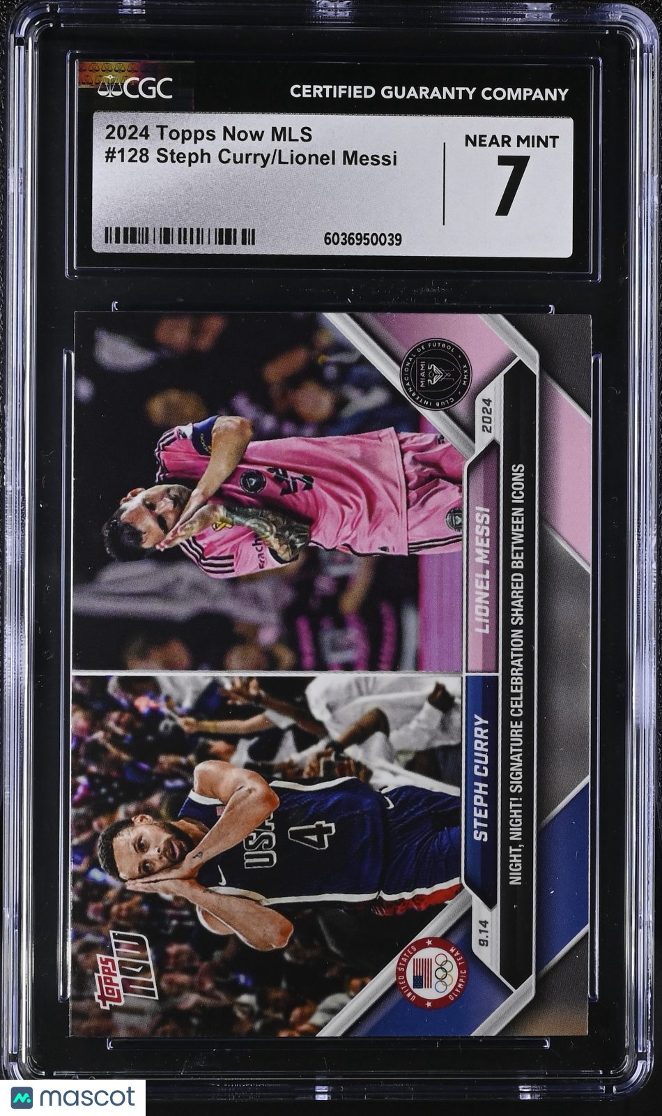 2024 Topps Now MLS Steph Curry/Lionel Messi #128 CGC 7