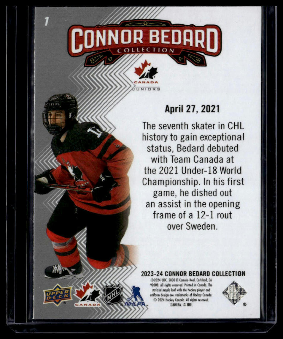2023-24 Upper Deck Connor Bedard Collection #1 Connor Bedard
