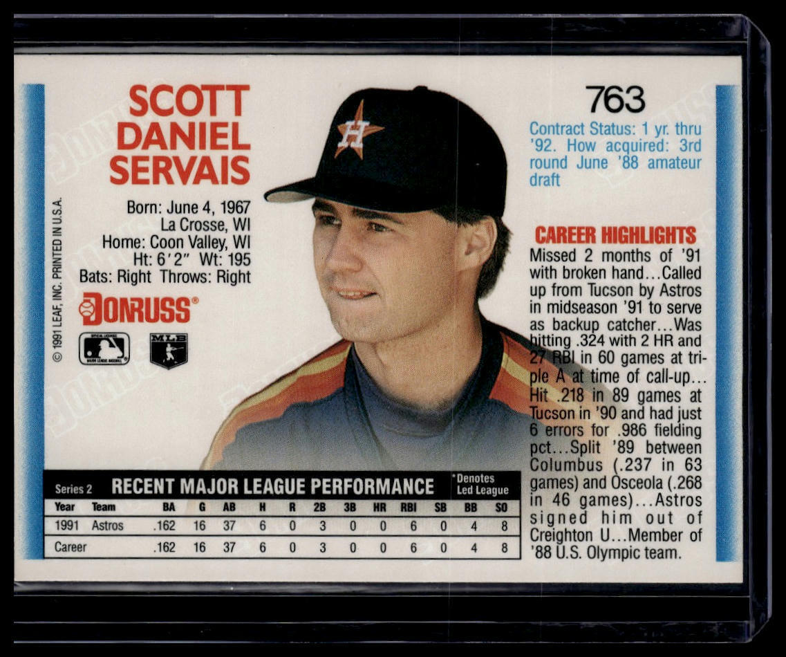 1992 Donruss #763b Scott Servais