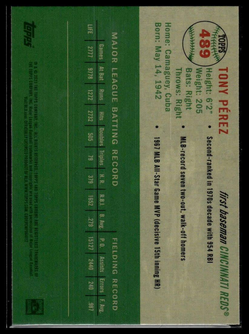 2023 Topps Chrome Platinum Anniversary #489 Tony Pérez