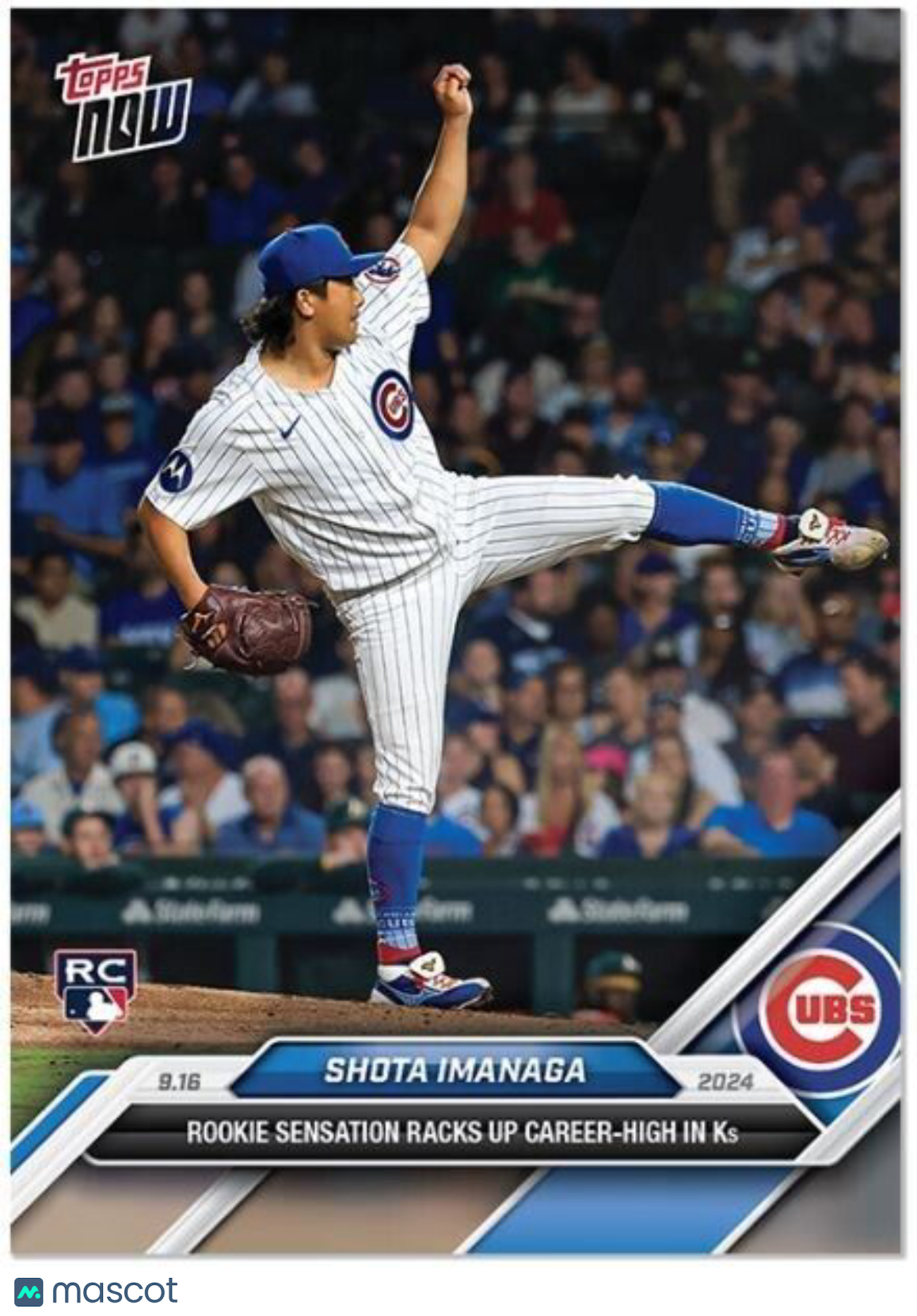 Shota Imanaga RC Career High K’s 2024 MLB TOPPS NOW Card #707 Chicago Cubs