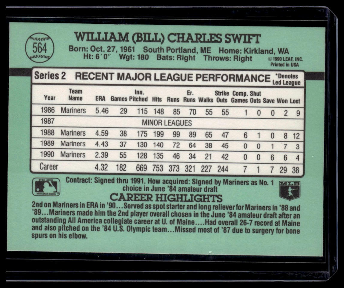 1991 Donruss #564c Bill Swift
