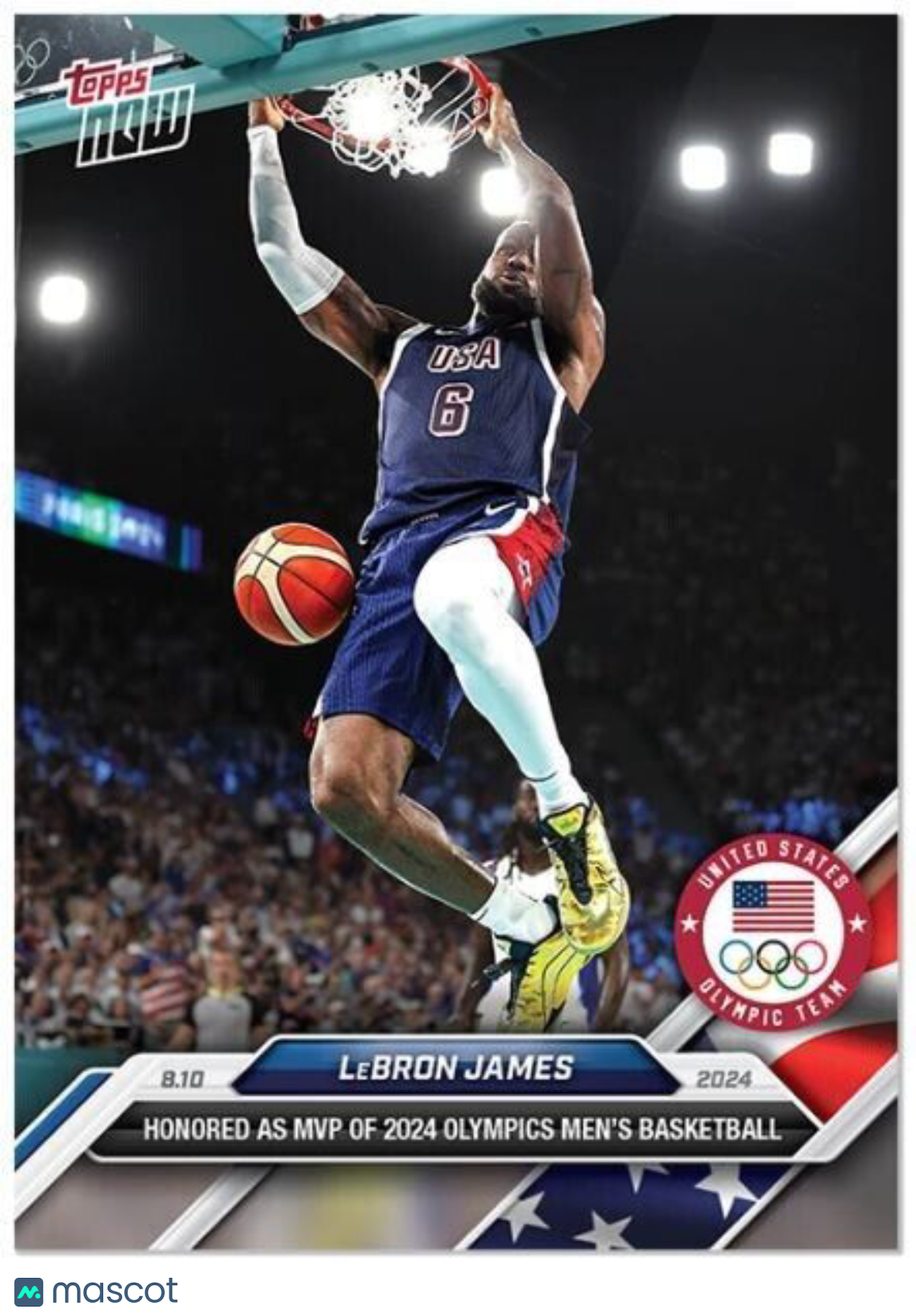 Lebron James Team USA 2024 Topps Now Olympic Games Card #30