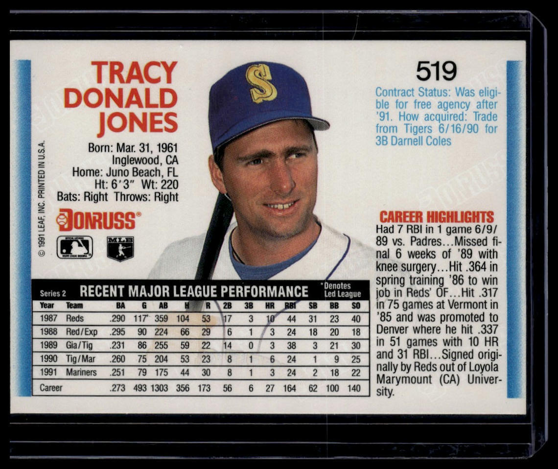 1992 Donruss #519b Tracy Jones