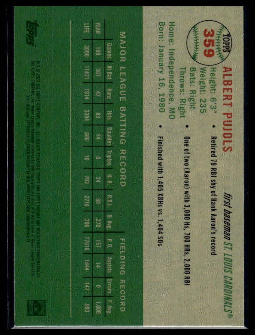 2023 Topps Chrome Platinum Anniversary #359 Albert Pujols