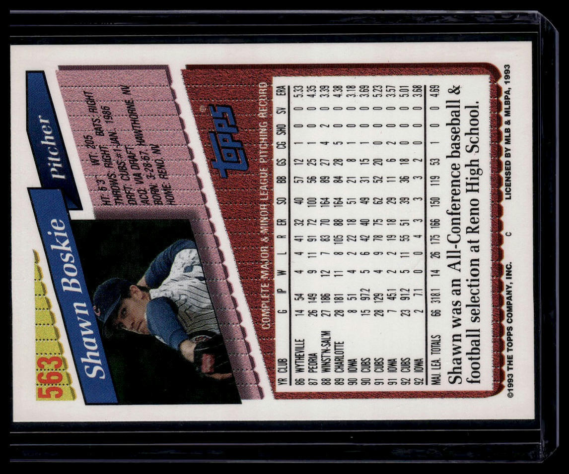 1993 Topps #563 Shawn Boskie Gold