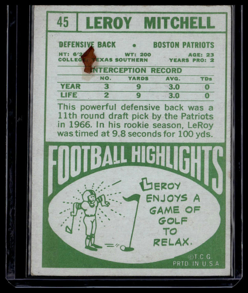 1968 Topps #45 Leroy Mitchell