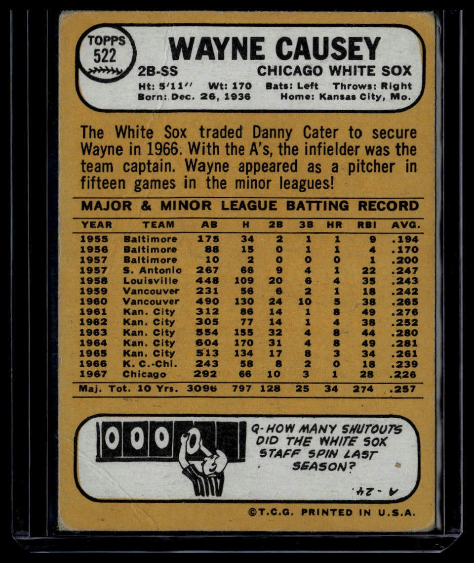 1968 Topps #522 Wayne Causey None
