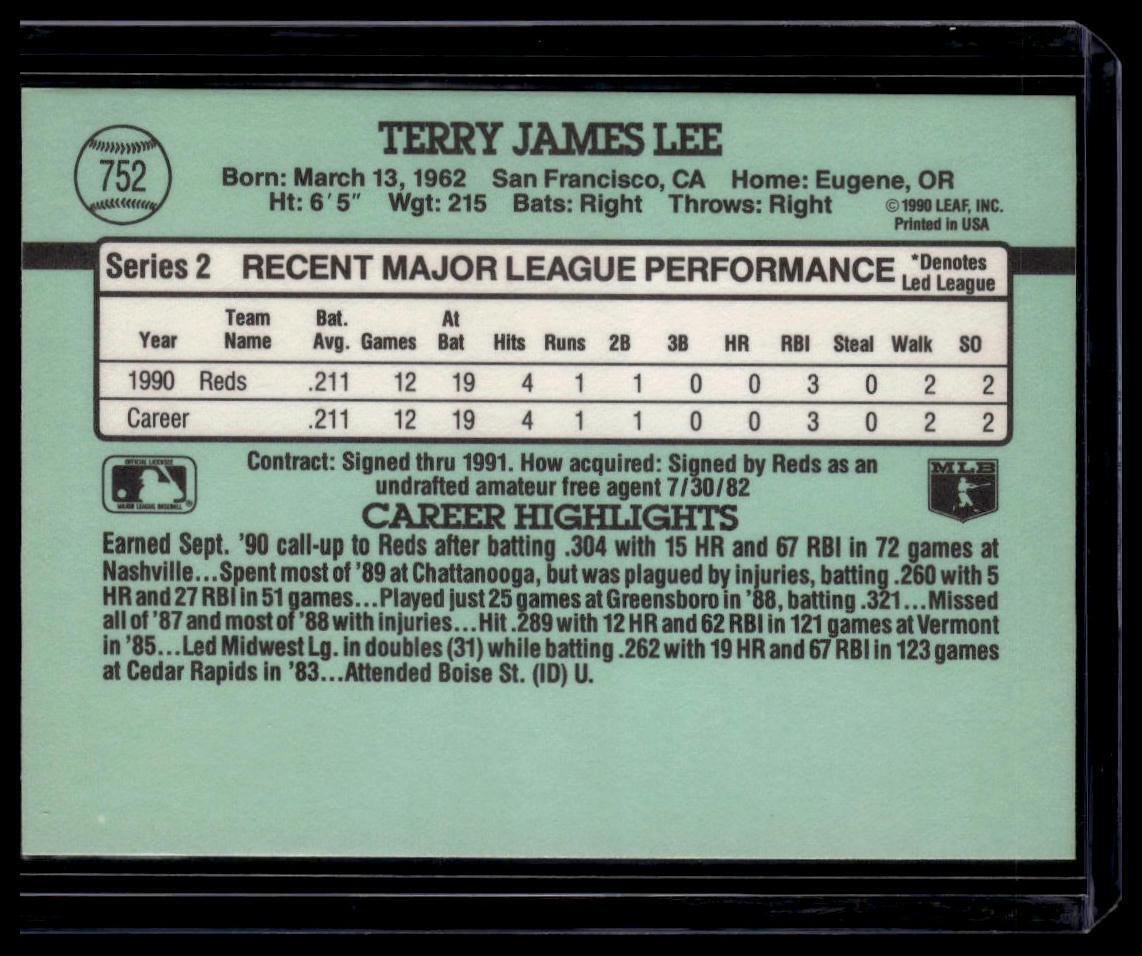 1991 Donruss #752b Terry Lee