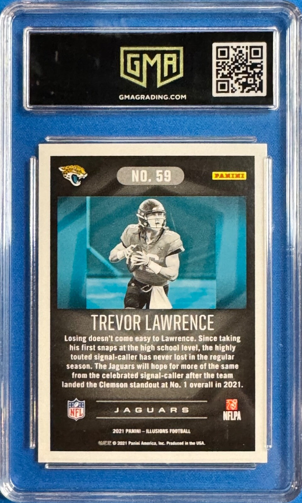 Trevor Lawrence 2021 Illusions Trophy Collection Dots Card # 59 RC GMA 10