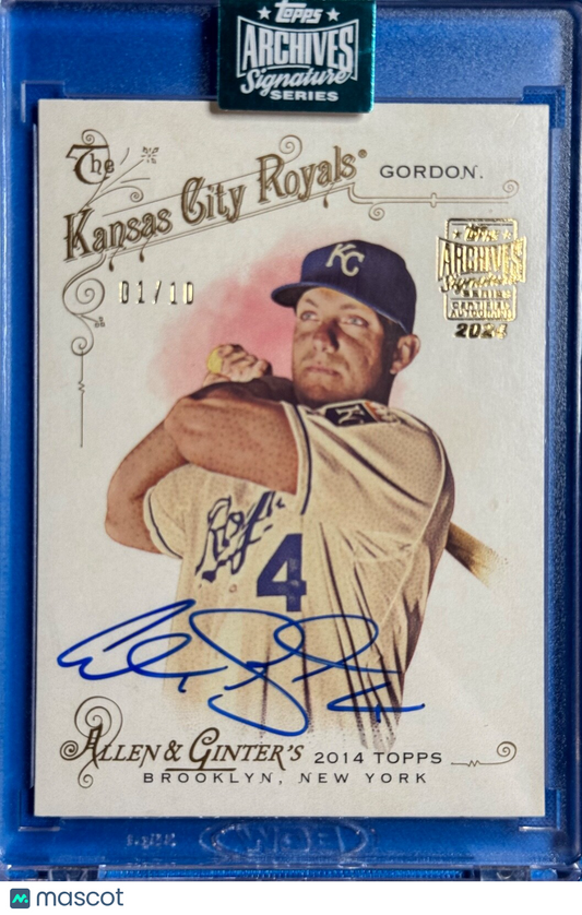 2024 Topps Archives Signature Series Ginter Alex Gordon card #87  SP 1/10