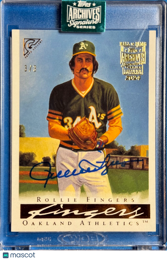 2024 Topps Archives Signature Series Gallery Rollie Fingers card #70 SP 3/3