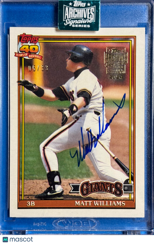 2024 Topps Archives Signature Series Matt Williams card #190 SP  05/33