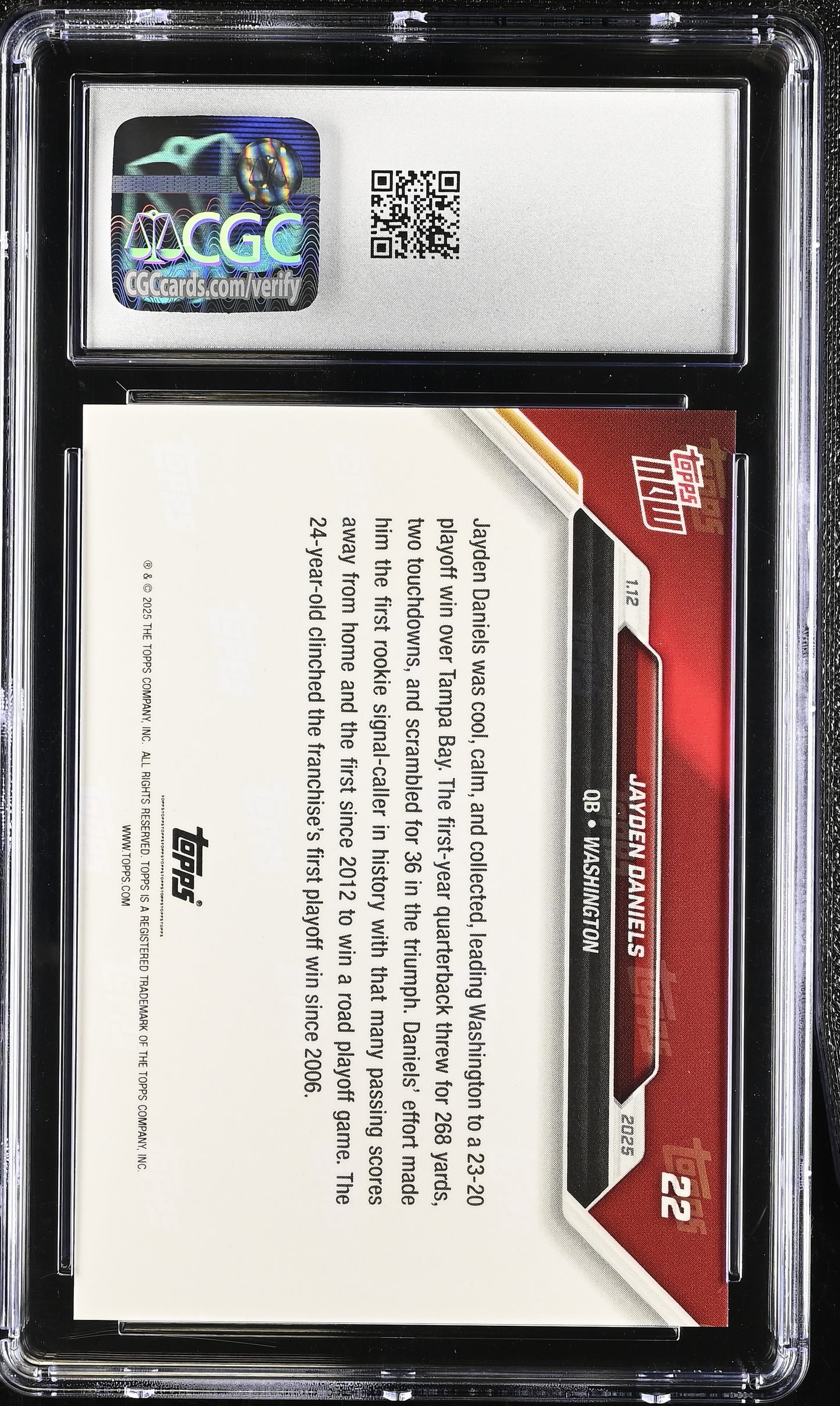 2024 Topps Now Jayden Daniels #22 CGC 10
