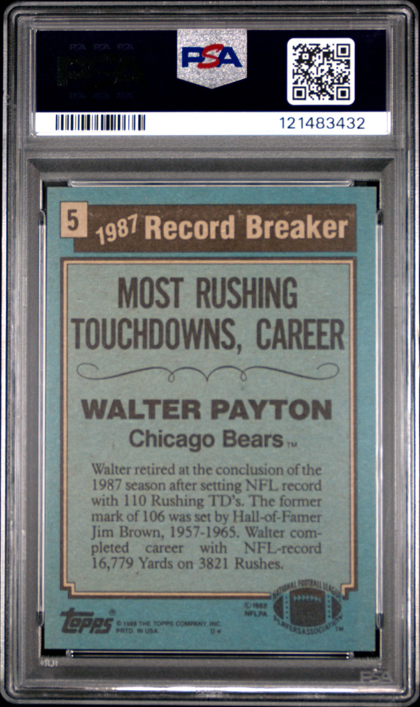 1988 Topps Walter Payton #5 PSA 9