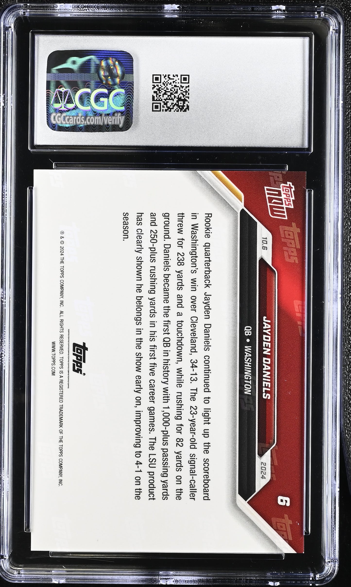 2024 Topps Now Jayden Daniels #6 CGC 9