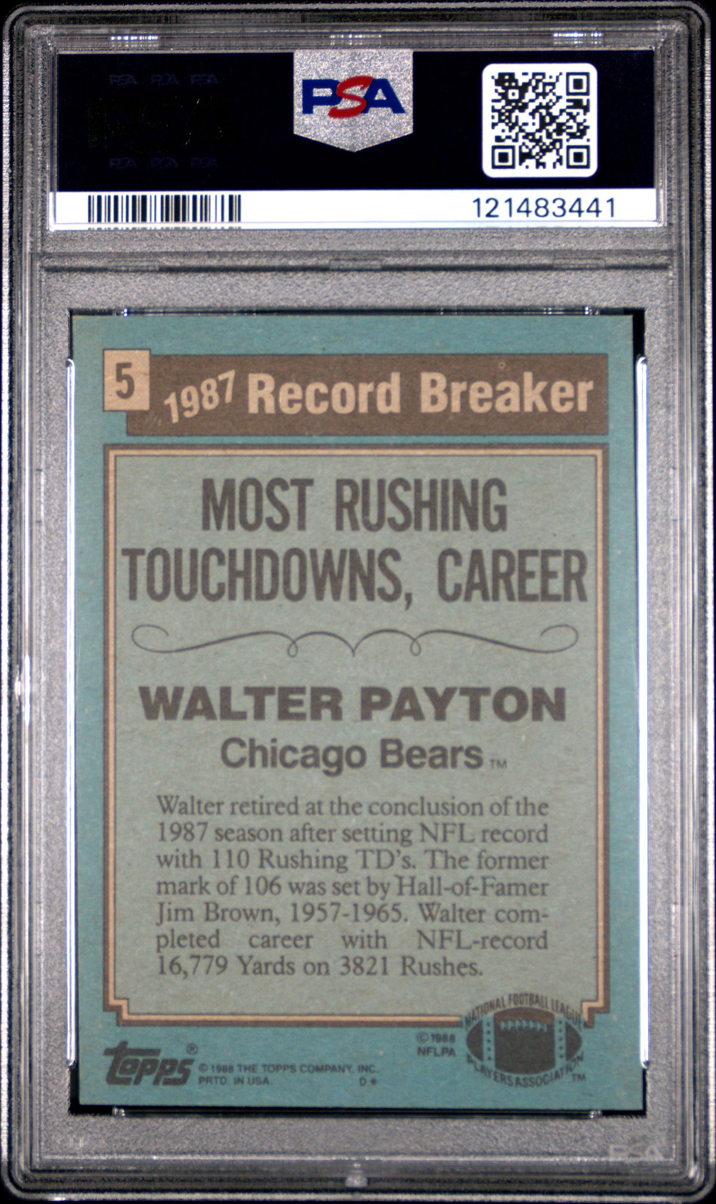 1988 Topps Walter Payton #5 PSA 7