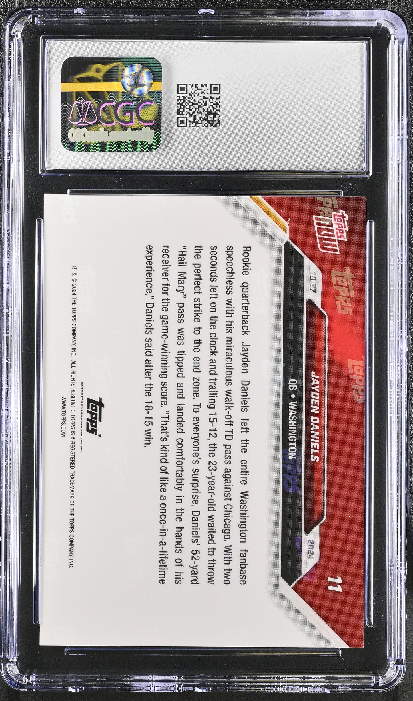 2024 Topps Now Jayden Daniels #11 CGC 9