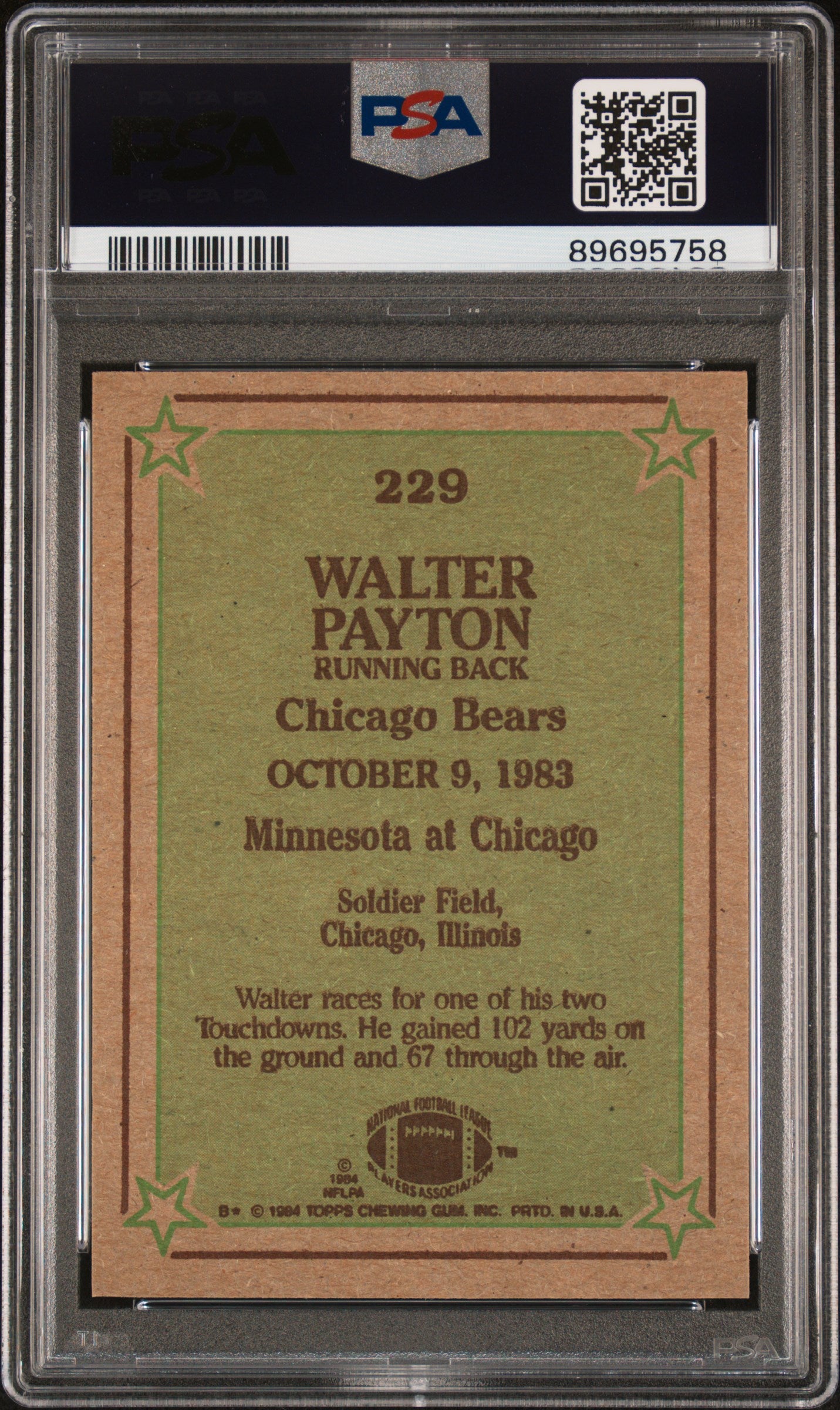 1984 Topps Walter Payton #229 PSA 5