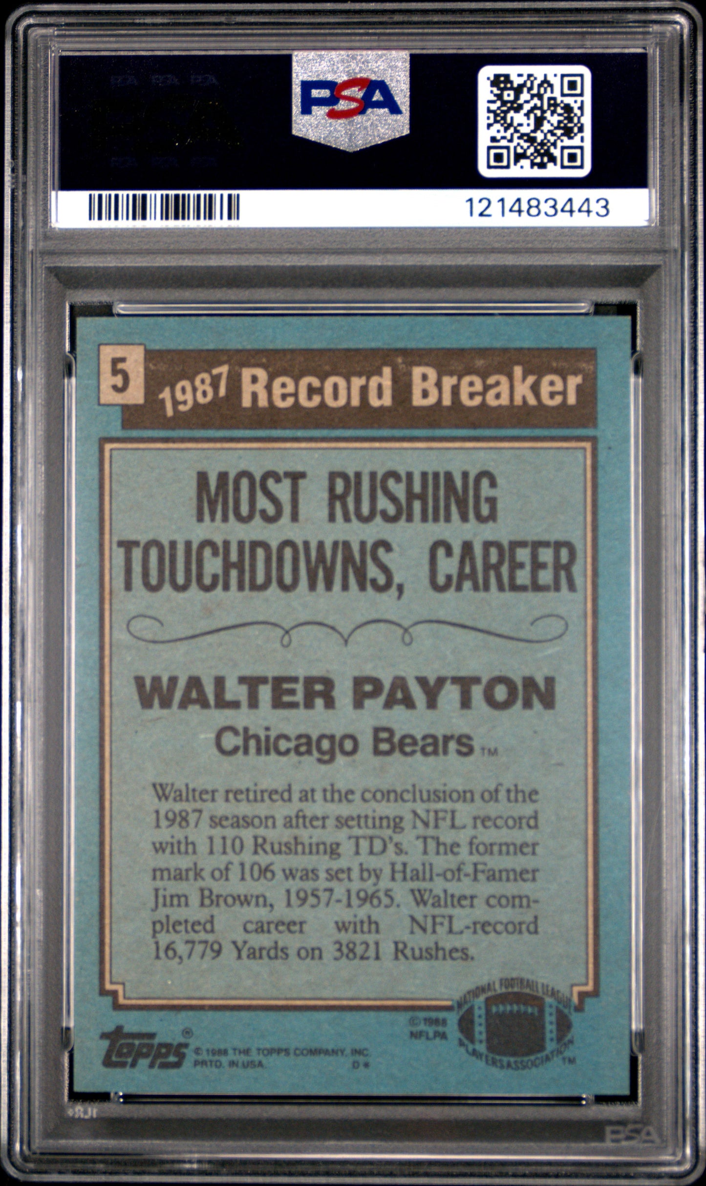 1988 Topps Walter Payton #5 PSA 10