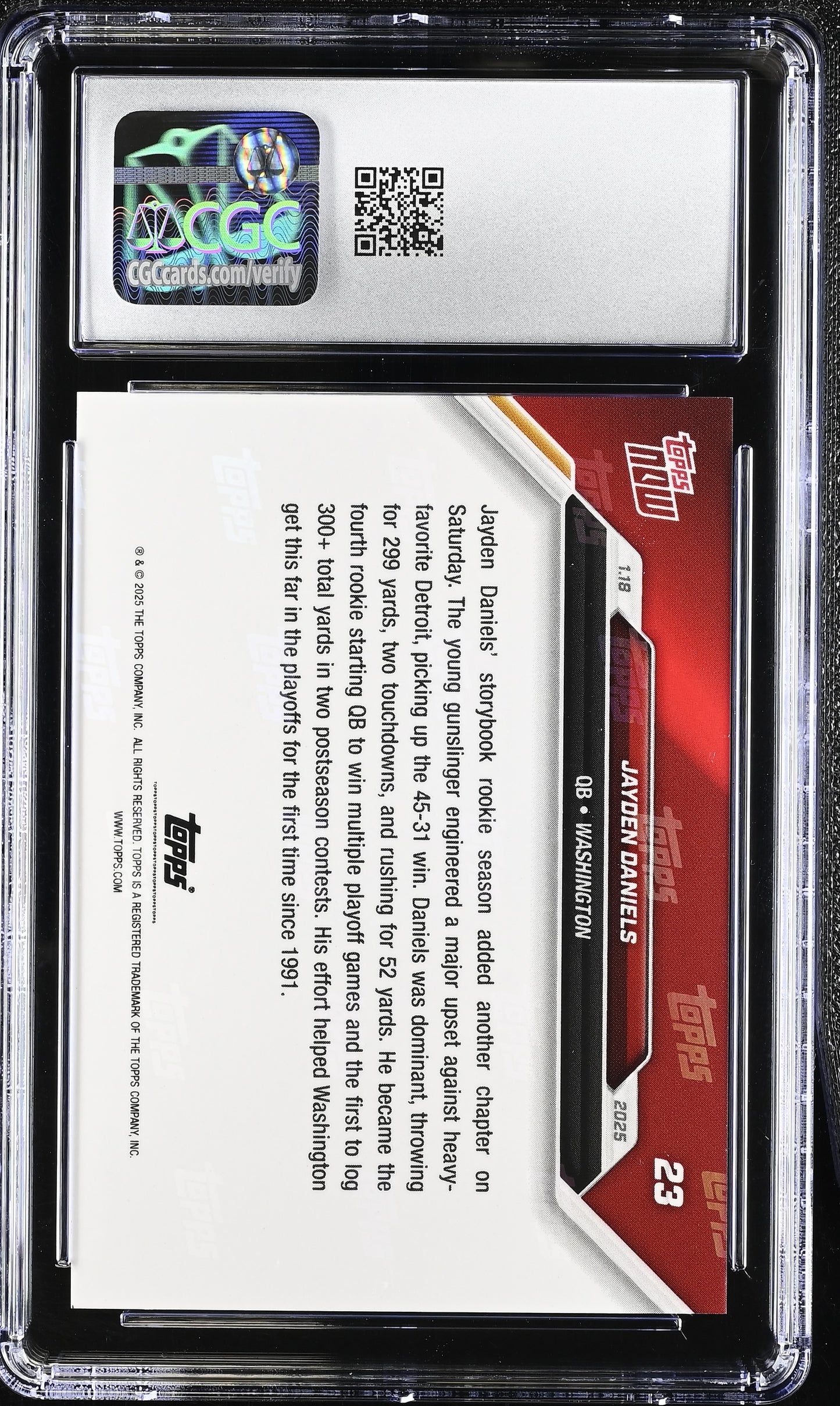 2025 Topps Now Jayden Daniels #23 CGC 9