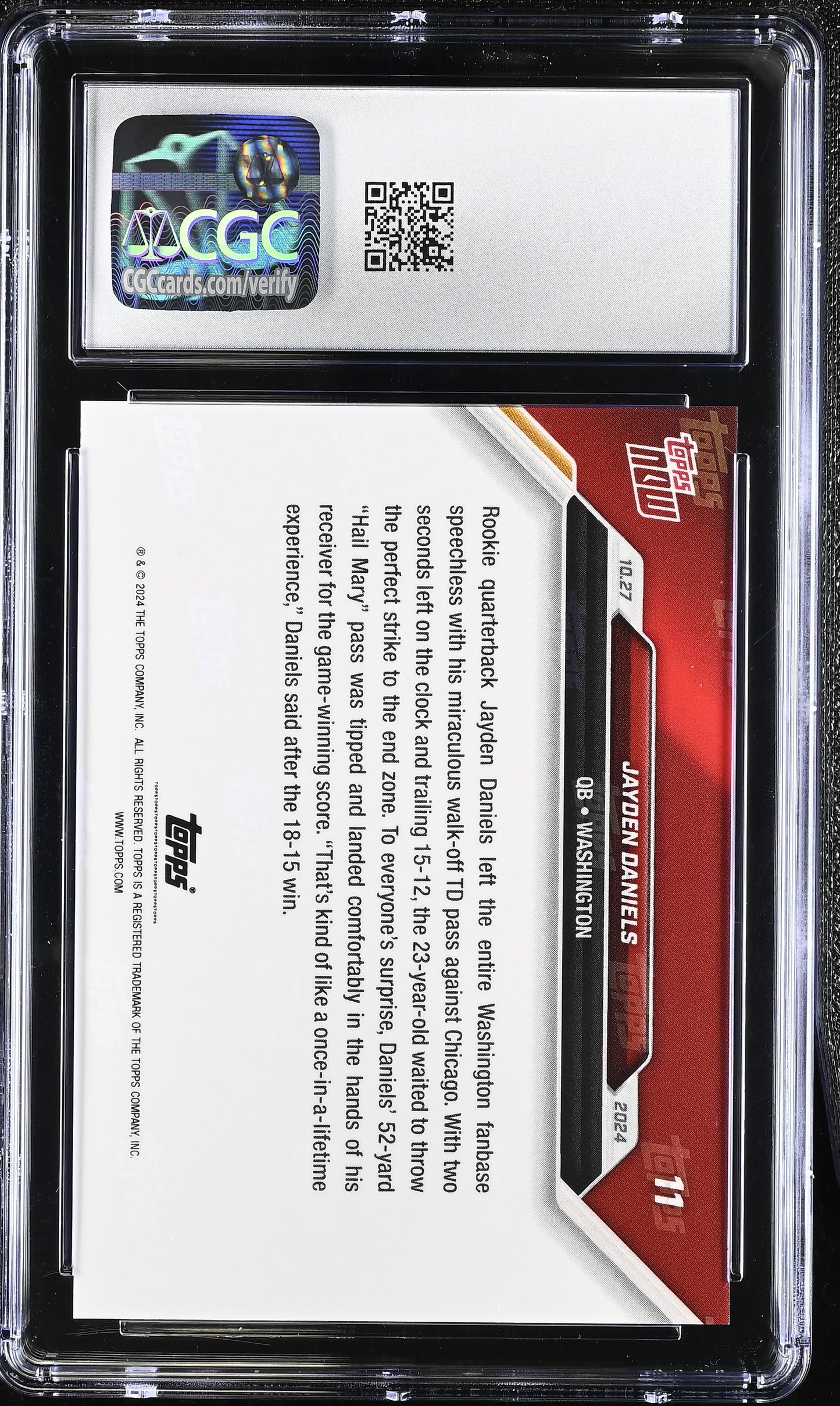 2024 Topps Now Jayden Daniels #11 CGC 10