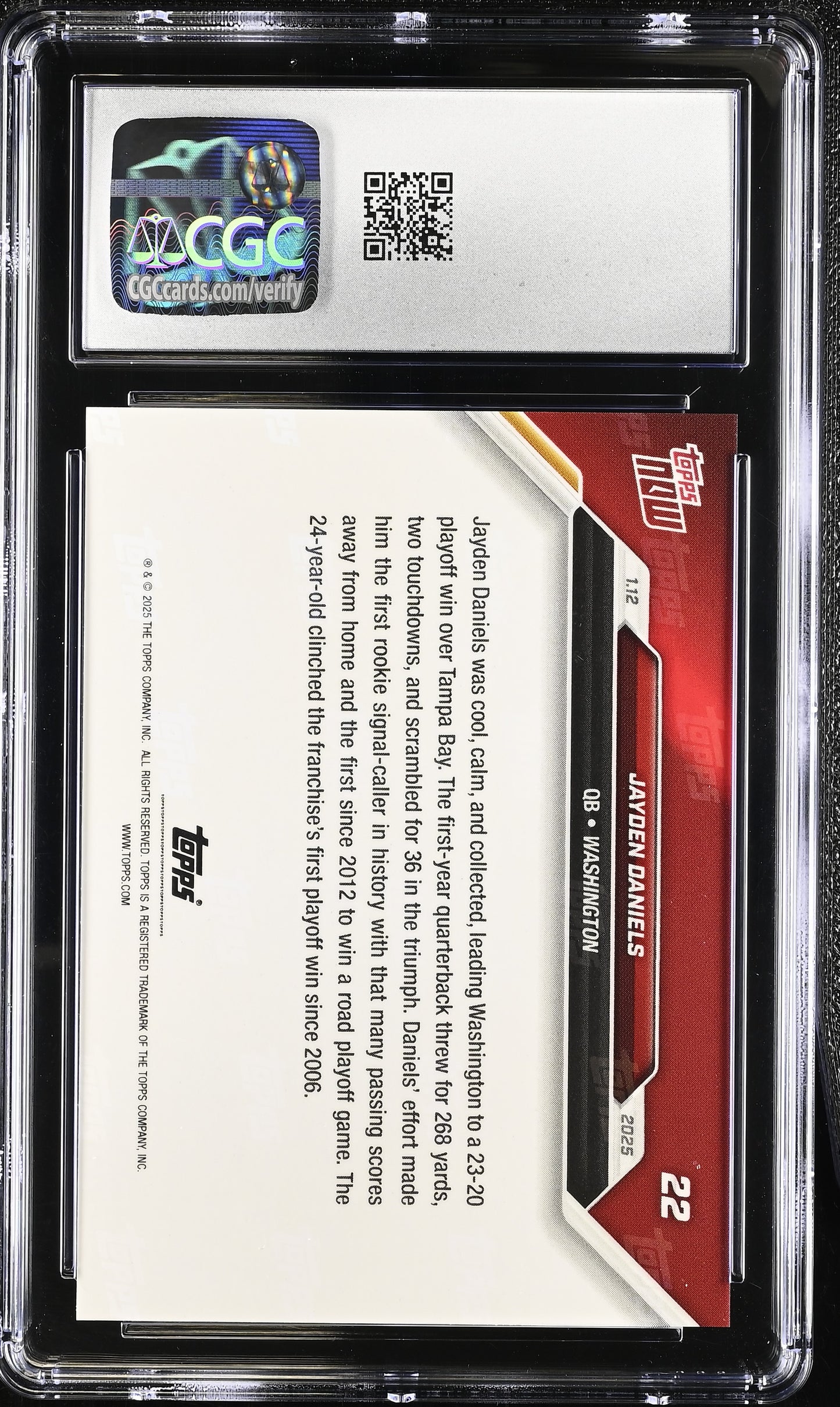 2024 Topps Now Jayden Daniels #22 CGC 10