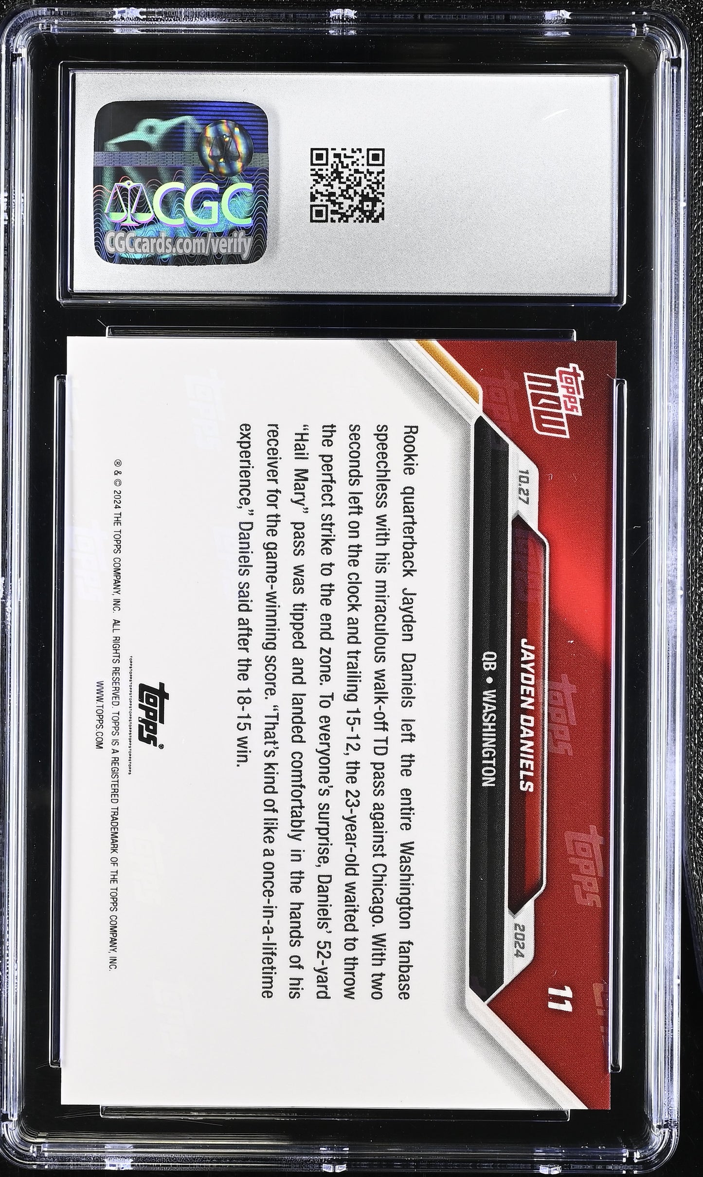2024 Topps Now Jayden Daniels #11 CGC 10