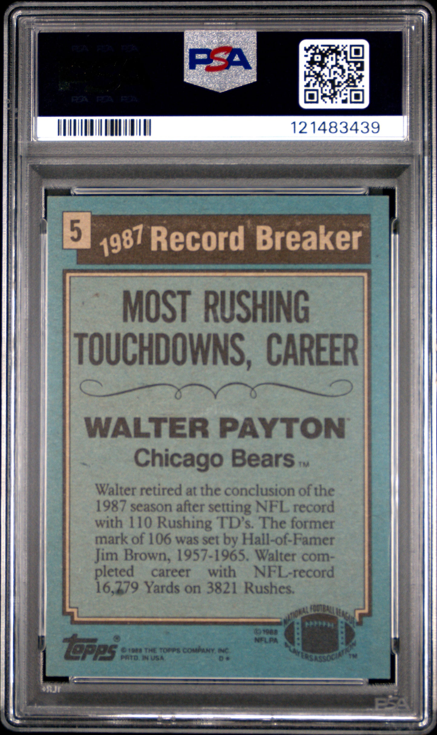 1988 Topps Walter Payton #5 PSA 9