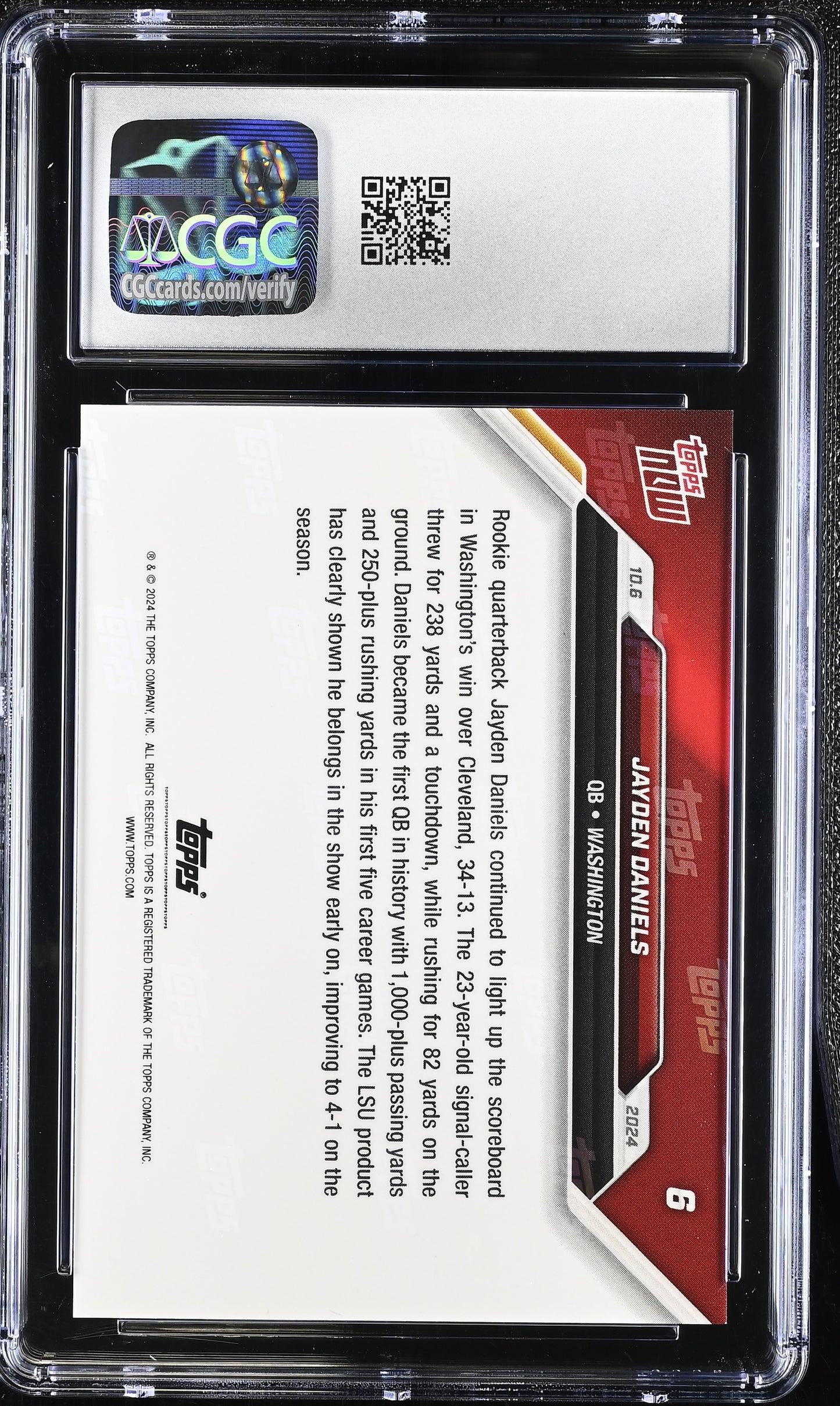 2024 Topps Now Jayden Daniels #6 CGC 9