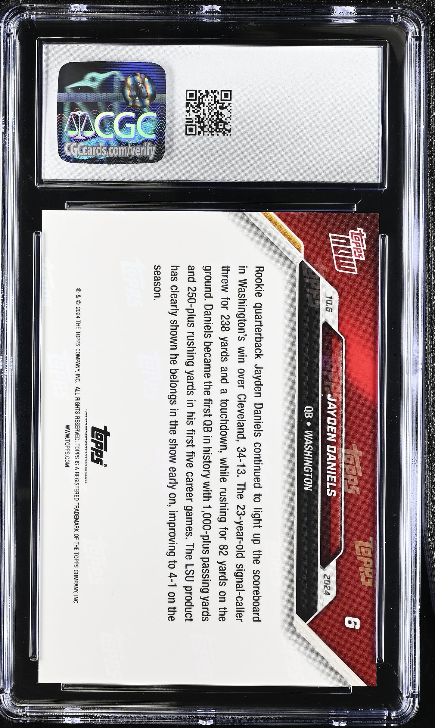 2024 Topps Now Jayden Daniels #6 CGC 10