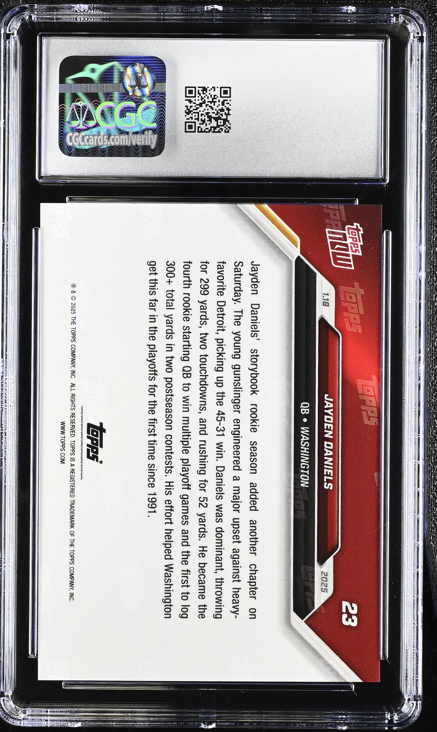 2025 Topps Now Jayden Daniels #23 CGC 10