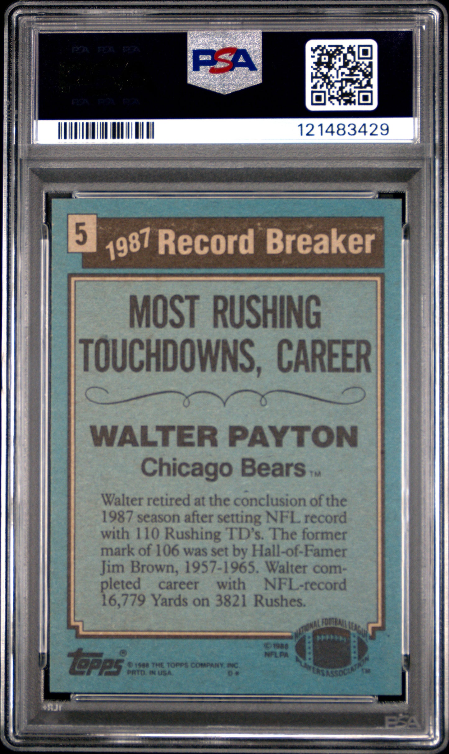 1988 Topps Walter Payton #5 PSA 9