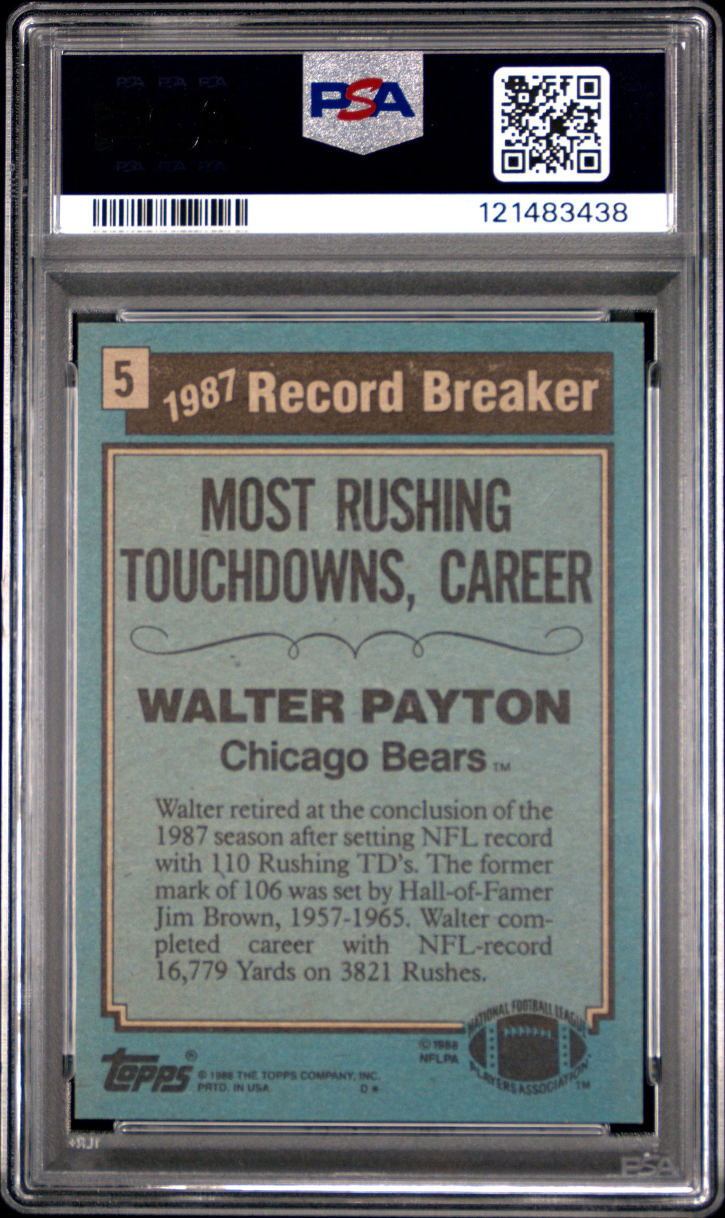 1988 Topps Walter Payton #5 PSA 9