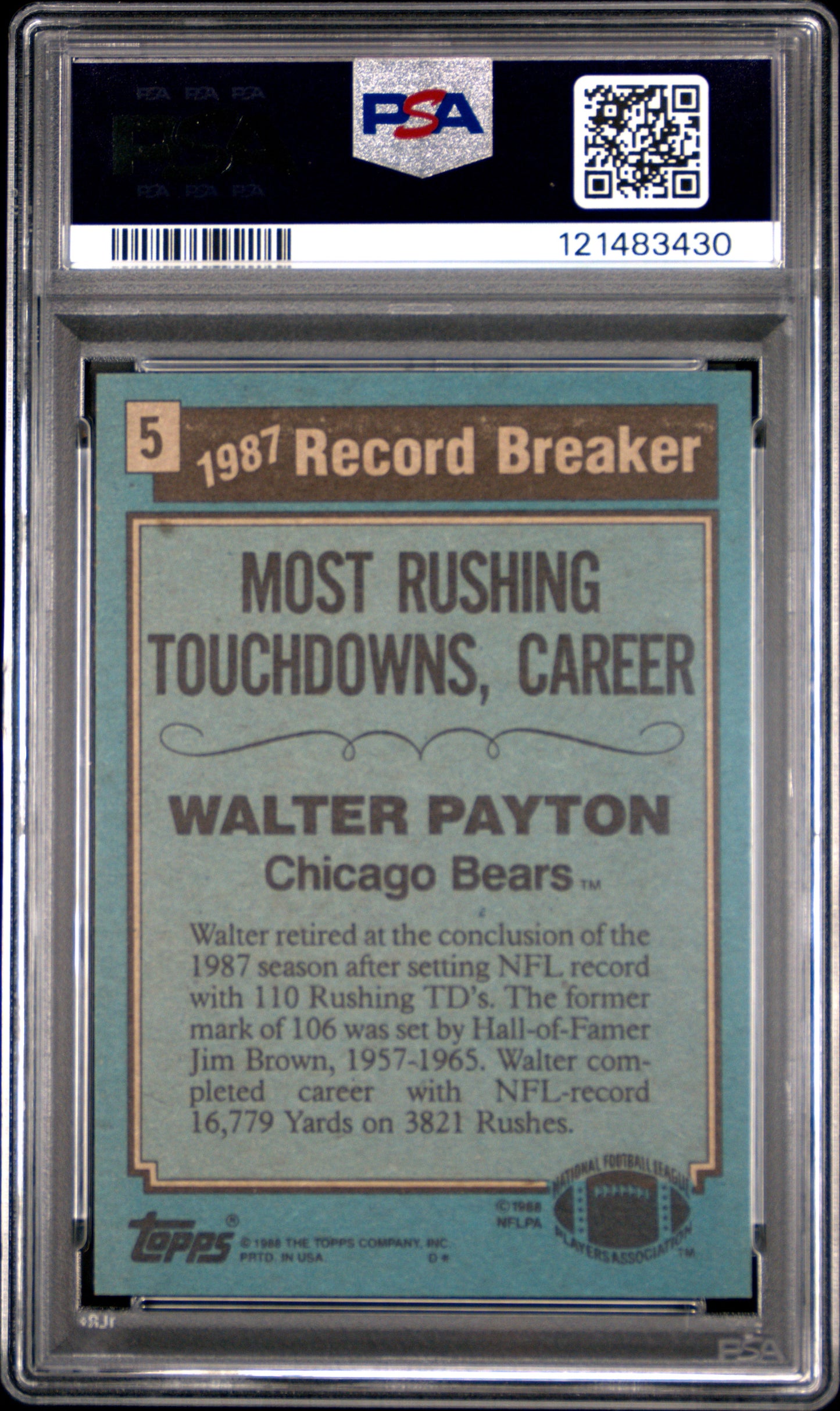 1988 Topps Walter Payton #5 PSA 9