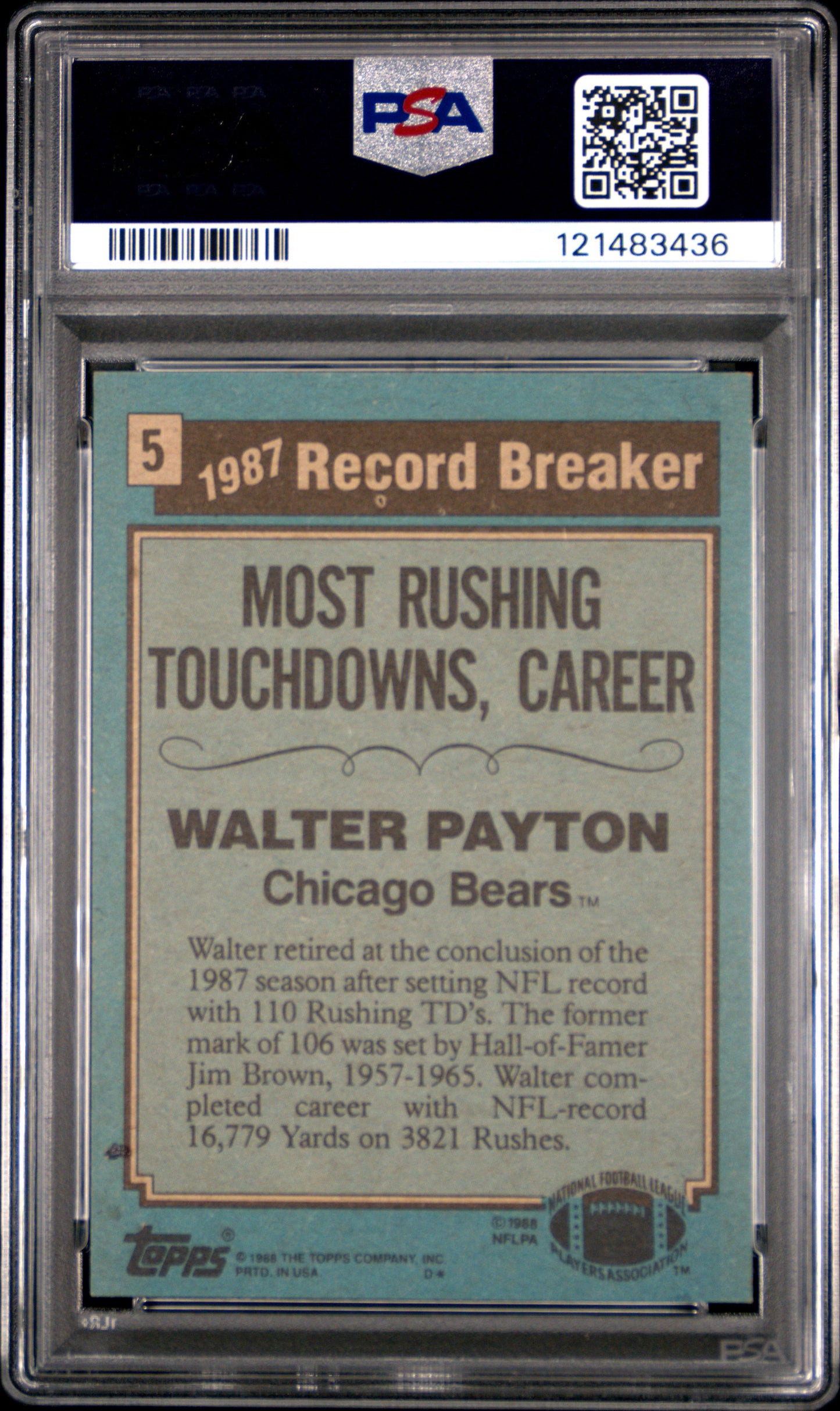 1988 Topps Walter Payton #5 PSA 9