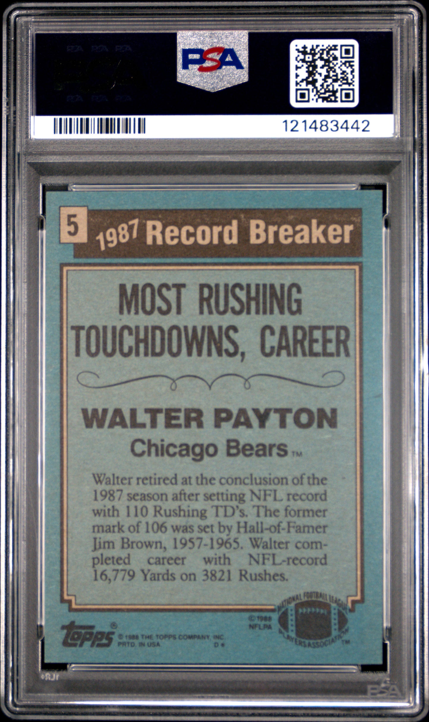 1988 Topps Walter Payton #5 PSA 9