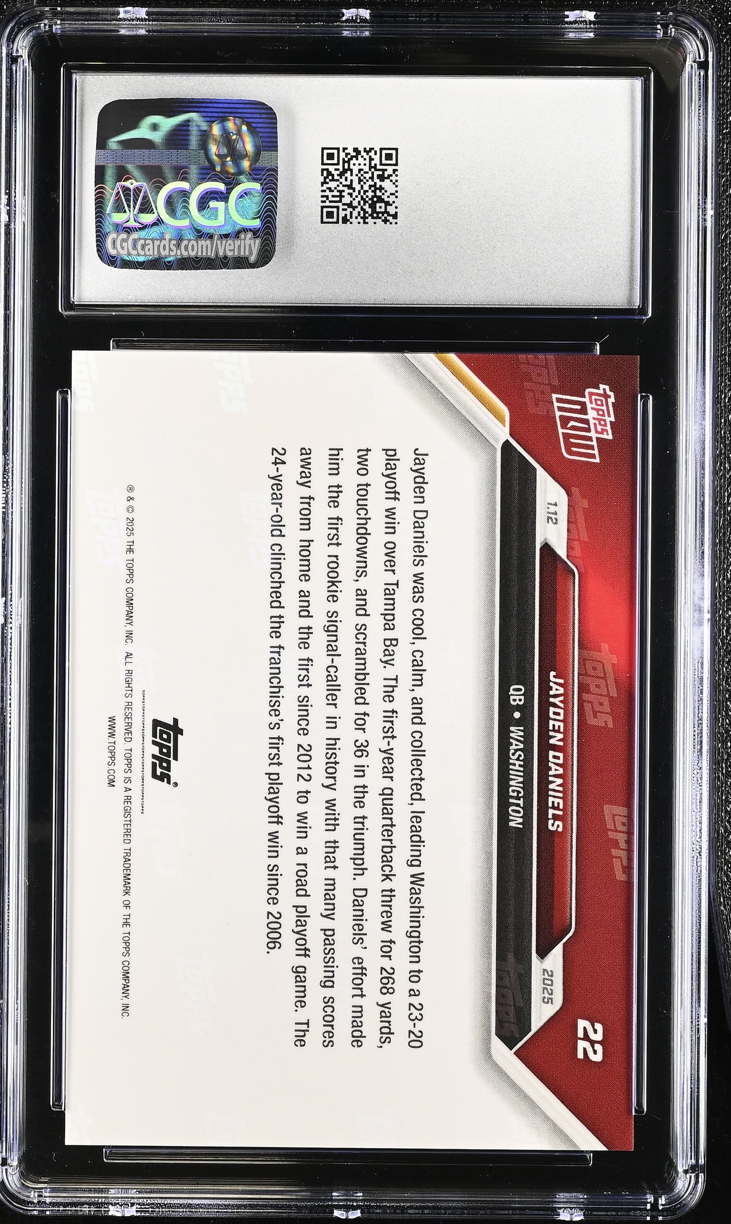 2024 Topps Now Jayden Daniels #22 CGC 10