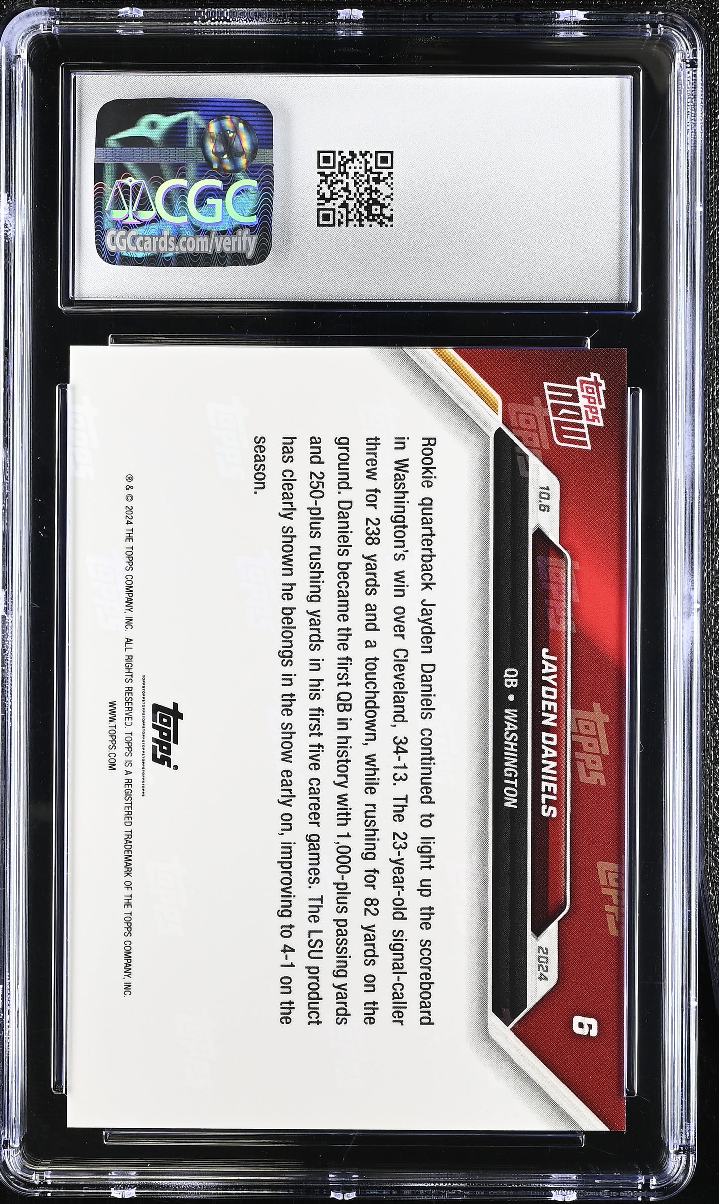 2024 Topps Now Jayden Daniels #6 CGC 10
