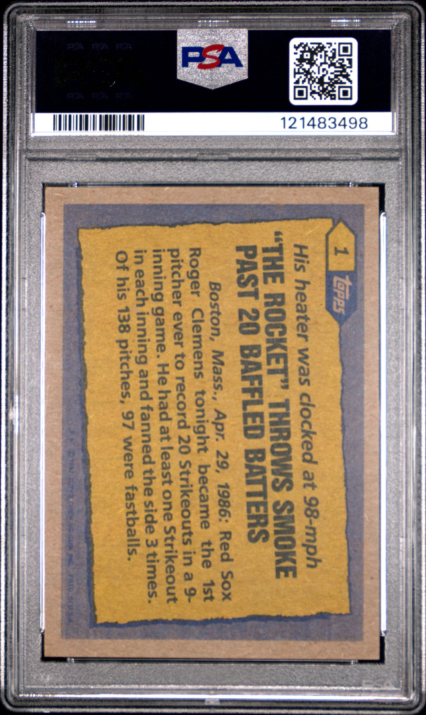 1987 Topps Roger Clemens #1 PSA 6