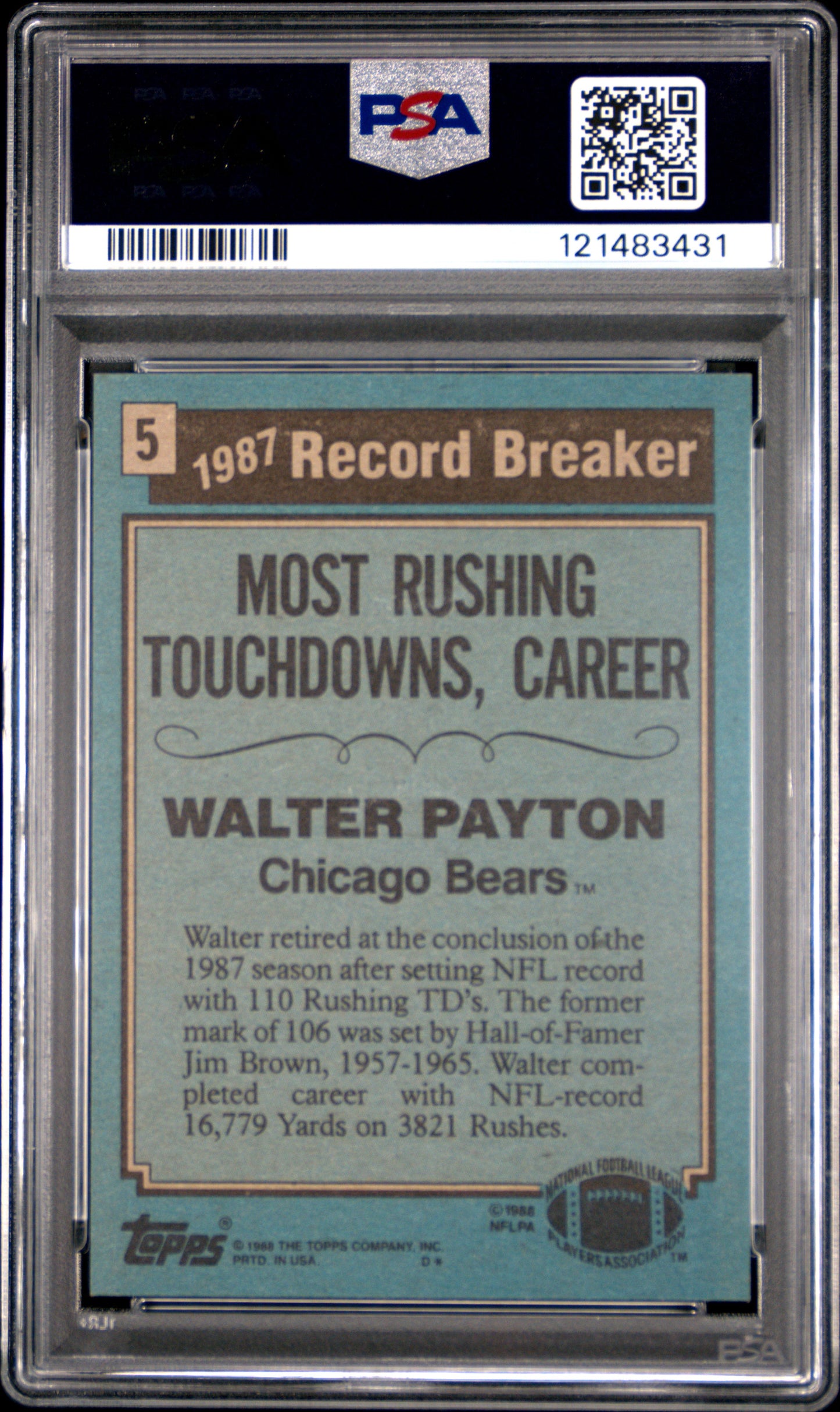 1988 Topps Walter Payton #5 PSA 9