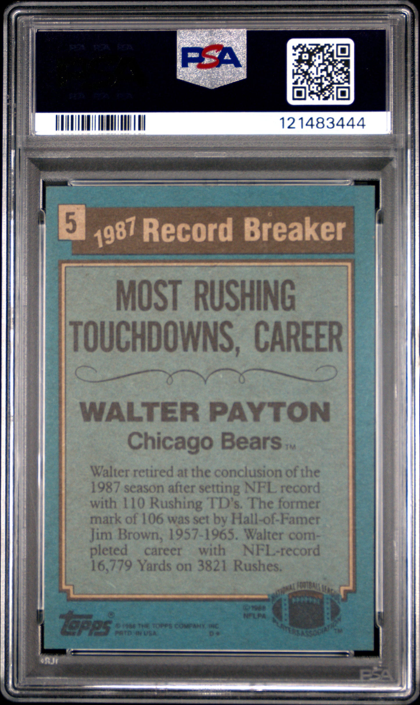 1988 Topps Walter Payton #5 PSA 9