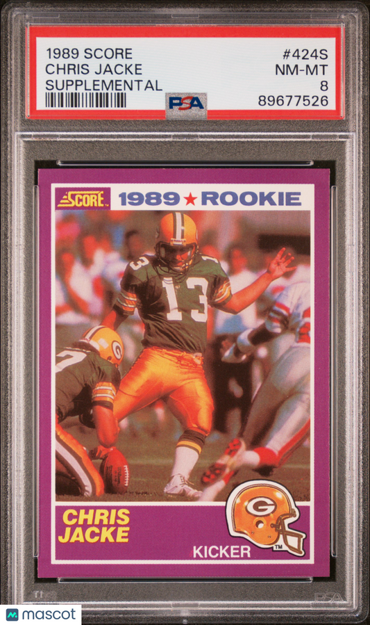 1989 Score Supplemental Chris Jacke #424S PSA 8