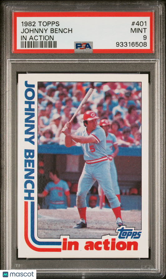 1982 Topps Johnny Bench #401 In Action PSA 9